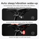 LinkMejor Smart Bicycle Brake Sensing Taillight 12 Light Modes Vibration Sync Feedback IPX6 Waterproof USB Rechargeable Safe Rear Light for MTB Road Bike Cycling