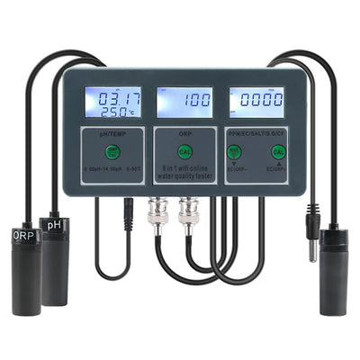 WiFi Tuya Smart Water Quality Tester PH ORP TDS EC SALT S.G TEMP CF Monitor Controller Aquarium Water Quality Tester Data Logger