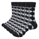 LinkMejor 5 Pairs Of Men's Trendy Checkered Pattern Mid Calf Crew Socks, Breathable Cotton Blend Comfy Casual Sports Socks For Outdoor Fitness Basketball Running