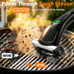 Tevorex Electric Double-Head BBQ Grill Cleaning Brush 500/600 RPM 2 High Speed Modes 2500mAh Long Battery Cordless Rechargeable Brush Cleaner for Kitchen Camping