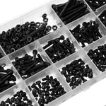 730pcs M3 Carbon Steel Socket Head Cap Screws With Flat Washers Nuts Male Wrench