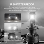F9D LED Headlight Bulbs 2500LM 6500K Cool White Super Bright 3570 CSP Chips Conversion Kit IP68 Waterproof