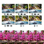 Solar Powered Mini Garden Pond Fountain Pump with 1.5W 7V Solar Panel High Lift 110cm Max Flow Rate 190L/H 6 Adjustable Spray Heads Ideal for Bird Baths and Outdoor Decorations