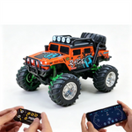 LinkMejor HG4-457 RTR 1/64 2.4G RWD Mini H1 Alloy RC Car Off-Road Truck LED Light Three Speed Support App Remote Control Vehicles Models Pocket Toys Desktop Collection Gift For Boys