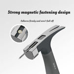 LinkMejor H1 Multifunctional Claw Hammer 8 OZ High Carbon Steel Forged Shockproof Anti Skid Rubber Handle Compact Woodworking Tool Nail Pulling Driving
