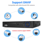 Hiseeu H5NVR-P-8 8CH POE NVR iP Security Surveillance Camera H.265+ CCTV System 8MP 4K Audio Video Recorder Face Detect Cameras Systems EU Plug