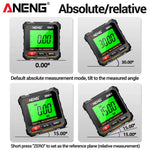 LinkMejor RN01 Digital Angle Gauge Magnetic Protractor Inclinometer 360 Degree Level Measurement Device LCD Display with Backlight Portable Design