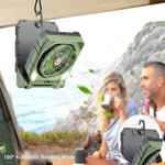 Xmund Solar Camping Fan With Light 10W Panel 10400mAh Battery 4 Speed 180 Oscillation USB Charger Power Bank For Outdoor Tent Emergency