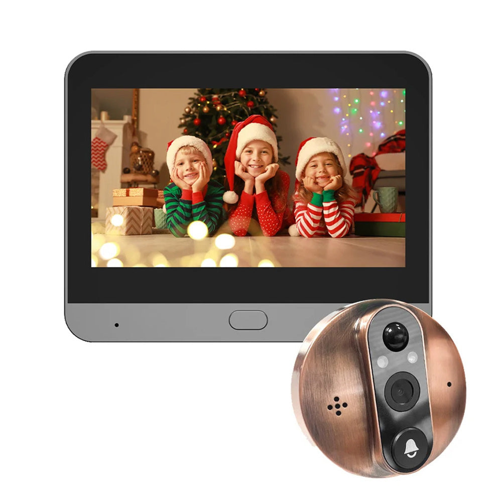 Tuya Smart WiFi Doorbell 1080P Peephole Camera 2MP 2304x1296P PIR Motion Alexa Google Integration 5000mAh Battery Two-Way Intercom Night Vision