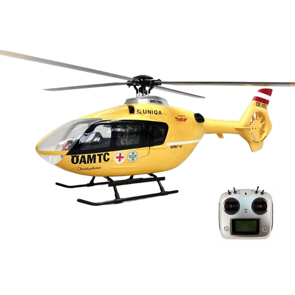 LinkMejor EC135 450 Class 2.4G 11CH Yellow Red Tail 4 blades GPS Stabilized Scale RC Helicopter RTF With X2 Flight Controller