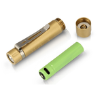 Folomov EDC C1 400lm High CRI 98 EDC Clip Flashlight 10440 Mini Size Compact Portable LED Torch Brass & Aluminum Outdoor EDC Survival Tool