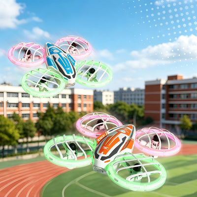 JJRC H143 Mini Crash-resistant Shock-proof 360° Flip Circle Protection Colorful LED Kids Gifts 2.4G 4CH 6-Axis RC Drone Quadcopter RTF
