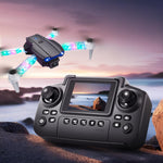 LinkMejor E99 / E99D WiFi FPV with LCD Screen Controller HD Dual Camera Lighting Arms Optical Flow Positioning Colorful LED Light Foldable RC Drone Quadcopter RTF