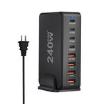 [GaN Tech]LinkMejor 240W 8-Port USB PD Charger 4USB-A+4USB-C PD QC Fast Charging Desktop Charging Station EU Plug US Plug for iPhone 15 15Plus 15 Pro 15Pro Max for Huawei Mate60Pro for Sansung Galaxy Z Flip5