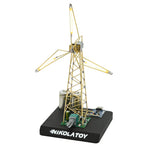 LinkMejor DIY Rotating Windmill Night Light Creative Desktop Ornament Decorative Table Lamp Handmade Metal Craft