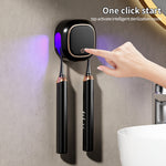 Smart Toothbrush Sterilizer Electric Ultraviolet Sterilization Box Heat Drying Wall-Mounted Bathroom Double Toothbrush Storage Rack