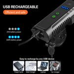 LinkMejor 3 in 1 Bike Headlight 1000Lm Brightness 4400mAh High Capacity Power Bank 8 Light Modes Waterproof Bicycle Front Light with 130db Horn for Night Cycling