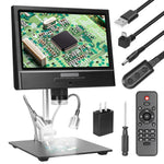 LinkMejor 10 Inch Digital Microscope  4X Zoom 1080P LCD Display Magnifier Soldering Microscope with LED