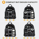 Camera Backpack Bag with Waterproof Cover Multi-Compartment Design for Camera Accessories Laptop Tripod Strap Outdoor Photography Travel