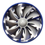 Universal Car Double Turbine Turbo Air Intake Gas Fuel Saver Fan Turbocharger