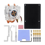 Raspberry Pi 5 RGB Low-Profile ICE Tower CPU Cooling Fan Horizontal/Vertical U-shaped Copper Tube Fin Tower