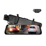 LinkMejor AR09 Dual Camera Dash Cam 2K Front 1080P Rear 10inch IPS Touch Screen Night Vision WiFi Parking Monitor Rearview Mirror Dash Cam DVR