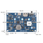 LinkMejor HAT E Uninterruptible Power Supply Module for Raspberry Pi 5/4B/3B+ 5V 6A Output Type-C Fast Charging I2C Real-Time Monitoring