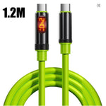 240W High-Speed USB Type C to Type C Charging Cable with LED Display for Car Quick Charge
