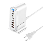 [GaN Tech] Bakeey YMX-613 600W 8-Port USB PD Charger 3USB-A+5USB-C PD QC Fast Charging Digital Display Desktop Charging Station EU Plug US Plug for iPhone 16 16 Pro 15 14 13 Pro Max for Huawei Pura X for Xiaomi 15 Ultra for Samsung Galaxy S25 Ultra