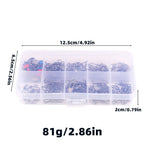 Anmuka 115pcs Fishing Connector Swivel Box Pack Pins Center Pass Swivels Sea Bean Bass Trout Fishing Accessories
