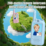 2Pcs JK201 Kids Video Walkie Talkie 200m Distance Strong Signal Two-Way Video One-Click Call 650mAh Long Battery Children's Video Intercom with 2.0inch Color Display for Safety Communication