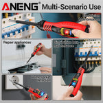 LinkMejor B18 Voltage Tester Pen Non Contact AC 450V LED Indicator Screwdriver Function Insulated Handle Live Neutral Line Detection