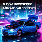 LinkMejor 1901-410D RTR 1/24 2.4G 4WD R34 Drift RC Car Alloy Body Shell LED Light On-Road Full Proportional High Speed Racing Vehicles Models Toys