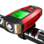 LinkMejor 3-in-1 350LM COB Bike Light + USB Horn Lamp + Speed Meter LCD Screen 5-Modes Waterproof Bicycle Headlight With Horn