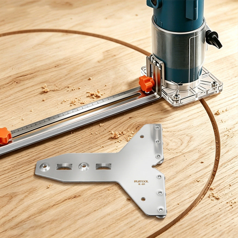 LinkMejor Router Circle Cutting Jig Trimmer Guide Rail Extendable To 831mm Stainless Steel Pulley Fence For Woodworking Slotting Arc And Edge Work