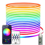 Elfeland 1~5m RGB LED Neon Light Strip USB 5V Music Sync IP65 Waterproof DIY Decorative Lighting for Indoor Outdoor Party Room Decor