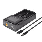 [US Direct] H2 Dual-Slot with LCD Screen Display Li-ion Battery Charger Intellegent Fast Charging for 18650 21700 26650 Rechargeable Batteries For Flashlight RC Toys Home Tools