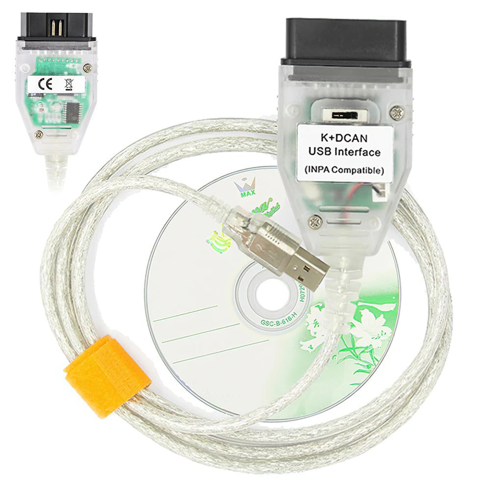 LinkMejor K+CAN LinkMejor K DCAN Diagnostic Interface Cable with Switch LinkMejor Car Programming FT232RL Full Chip Software OBD2 Scanner Connect USB for BMW