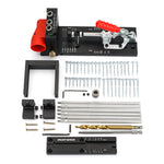 LinkMejor XK4 PRO MAX Pocket Hole Jig Aluminum Alloy Adjustable Woodworking Drill Guide with Stabilizing Bar Stop Block