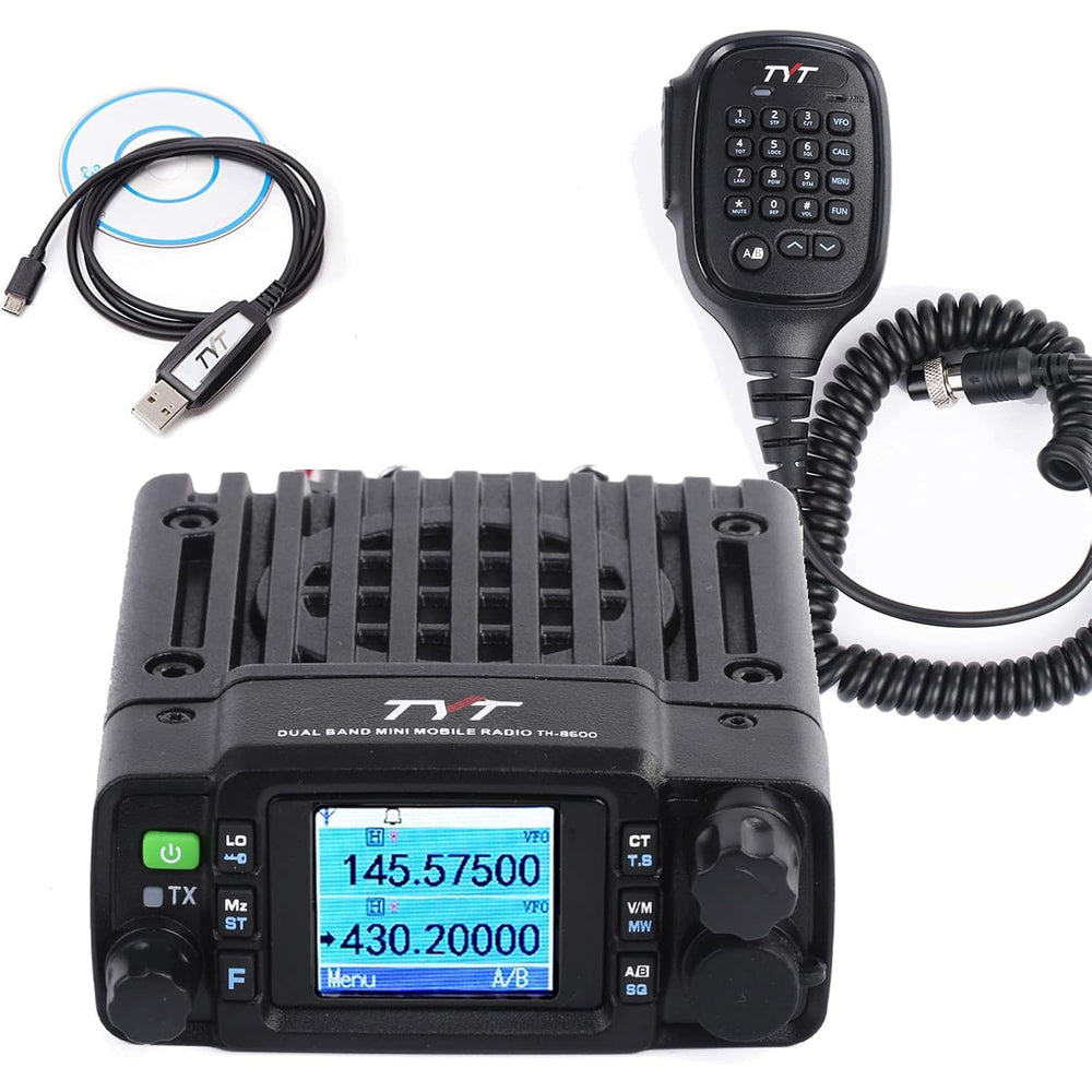 LinkMejor TH8600 Mini Dual Band Mobile Radio IP67 Waterproof 25W VHF UHF Transceiver with Color LCD Display 200 Channels High Power Portable Communication Device